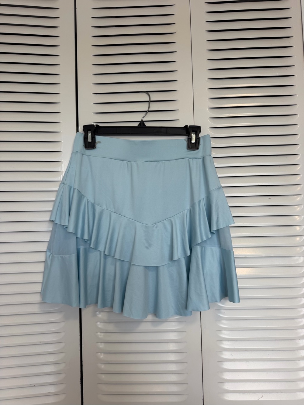 Timing Light Blue Tiered Ruffle Skort - Picture 5 of 7